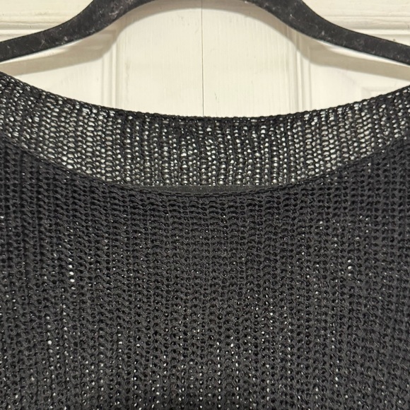 Emery Rose Black Hollow Out with Multi Color Floral Pattern Knitted Sweater Sz S - Picture 4 of 6